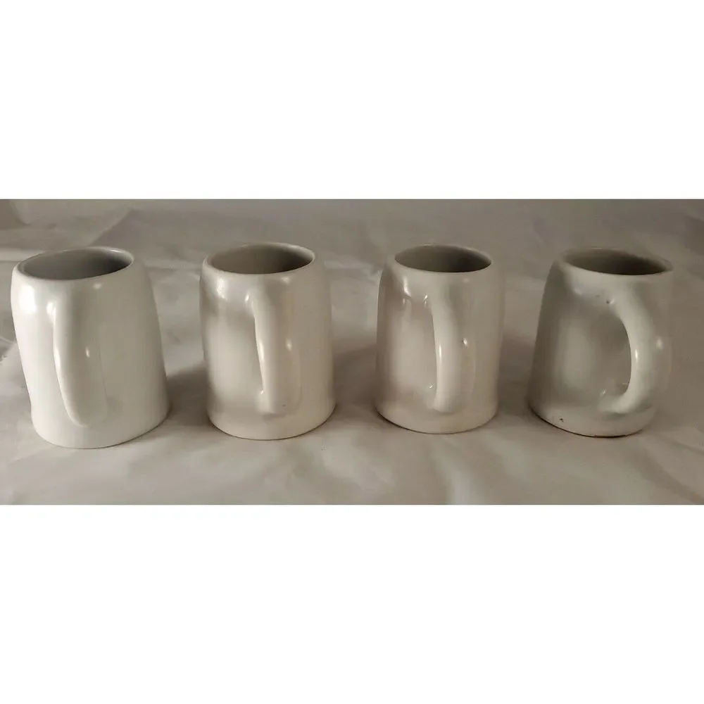 Beer Mugs Shot Glasses Lot of 4 Barware Budweiser Miller Strohs Michelob Mancave